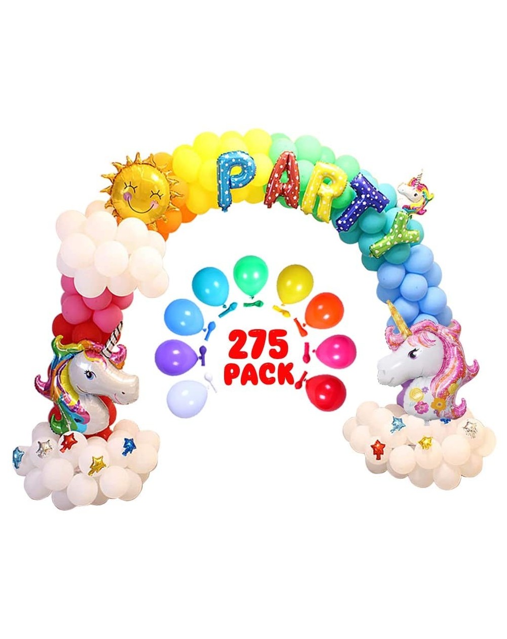 Balloons Unicorn Party Decoration Balloons- 275Pcs Rainbow Unicorn Balloon Garland Arch Kit Party Supplies - CY18X3XACHX $57.93