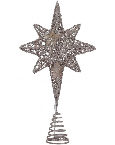 Tree Toppers Metal Glittered Christmas Tree Topper Star- Tradition Xmas Party Holiday Star Treetop Ornament Home Decorations ...