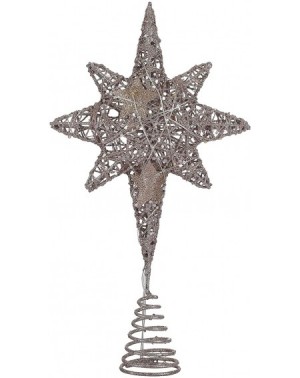 Tree Toppers Metal Glittered Christmas Tree Topper Star- Tradition Xmas Party Holiday Star Treetop Ornament Home Decorations ...