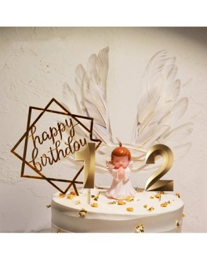 Birthday Candles 3.95 inch Large Birthday Candles Numbers 8 Gold Glitter Birthday Numeral Candles for Birthdays- Weddings- Re...