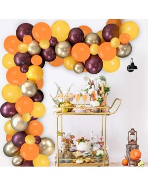 Balloons 100 Fall Themed Balloon Garland Arch Kit - Burgundy Orange Golden Latex Balloons with Balloon for Thanksgiving Day B...