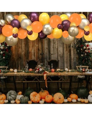 Balloons 100 Fall Themed Balloon Garland Arch Kit - Burgundy Orange Golden Latex Balloons with Balloon for Thanksgiving Day B...