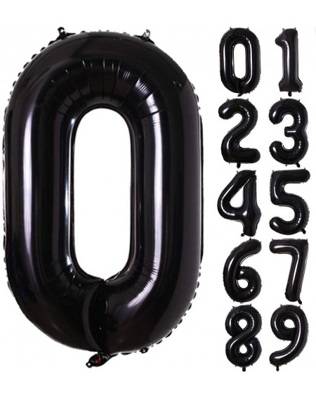 Balloons 40 Inch Black Number Foil Balloons 0-9 Balloons- Foil Mylar Digital Number 0 Balloons for Birthday Party Decorations...