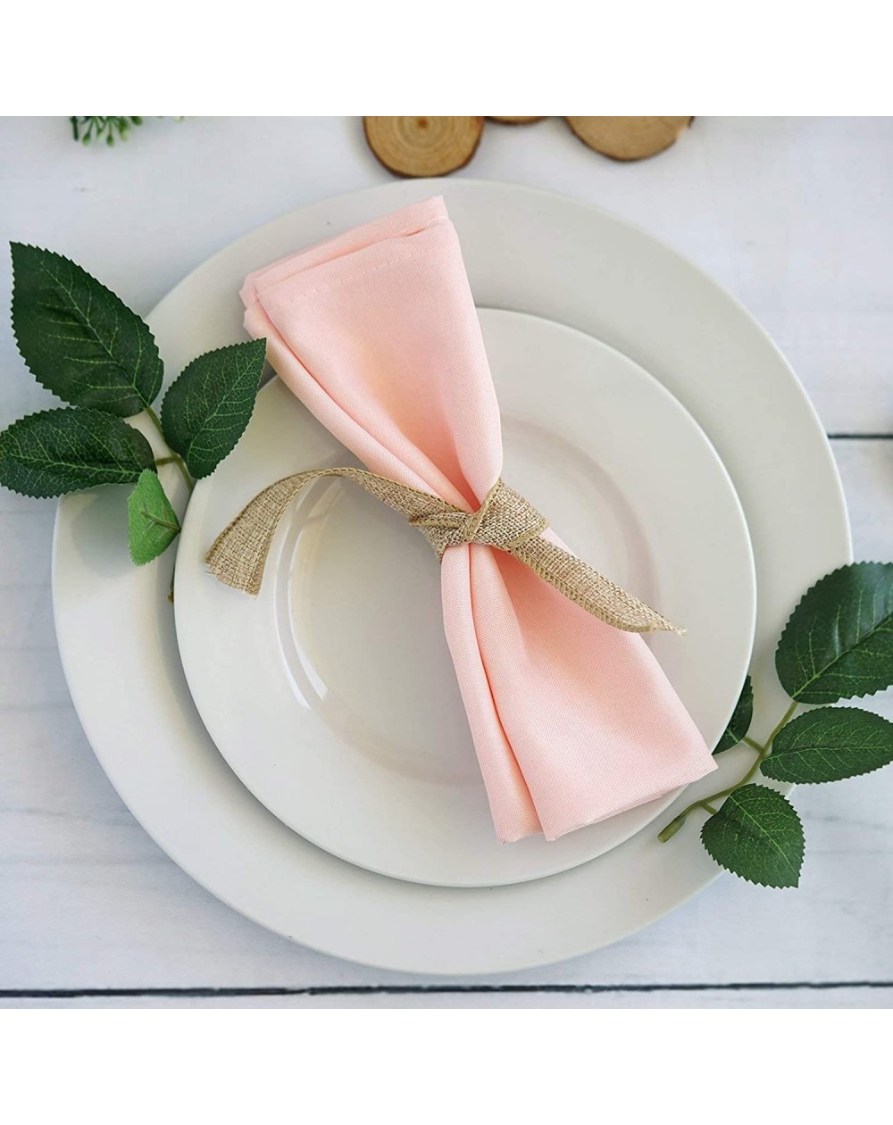 Tableware 50 pcs 17-Inch Blush Polyester Luncheon Napkins - for Wedding Party Reception Events Restaurant Kitchen Home - Blus...