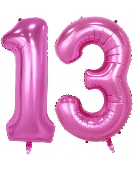 Balloons 40inch Pink Number 13 Jumbo foil Helium Balloons for Bithday Party Festival Decorations Photo Props (Pink 13) - Pink...