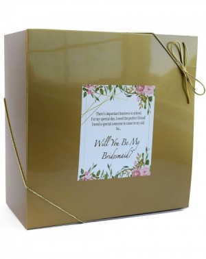 Favors Bridesmaids Gift Boxes 8x8 (Set of 10 Boxes) with 16 Poem Proposal Labels for 10 Bridesmaids- 2 Maid of Honors- 2 Mart...