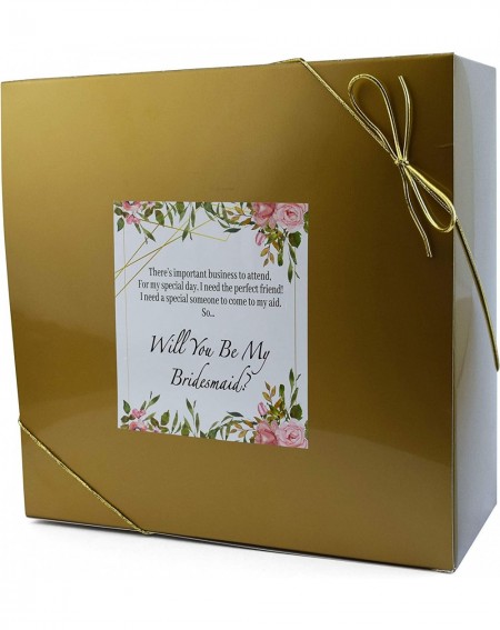 Favors Bridesmaids Gift Boxes 8x8 (Set of 10 Boxes) with 16 Poem Proposal Labels for 10 Bridesmaids- 2 Maid of Honors- 2 Mart...