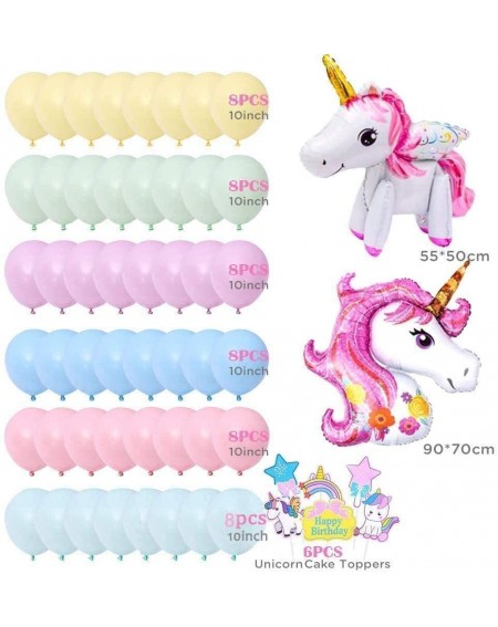 Party Packs Unicorn Party Decorations for Girls Lady- Huge 3D Unicorn Balloons with Unicorn Cake Toppers and Triangle Banner ...