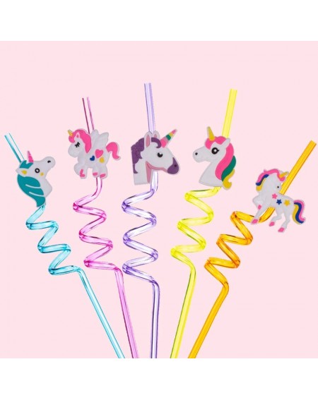 Favors Reusable Unicorn Straws for Daughters Birthday Themed Decorations- Party Favors Goody Bags -20 Pack + 6 Free Unicorn T...