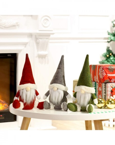 Ornaments 3 Pieces Christmas Gnome Mini Plush Handmade Santa Cloth Doll Snowman Xmas Figurines Toy Birthday Present for Home ...