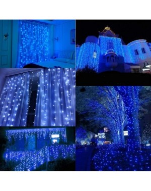 Indoor String Lights LED Window Curtain String Light Wedding Party Home Garden Bedroom Outdoor Indoor Wall Decorations - Blue...