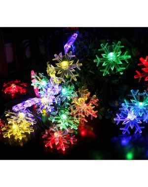 Outdoor String Lights Solar Snowflake String Lights - 20ft 30 LEDs Waterproof 8 Modes Solar Powered String Fairy Lights Chris...