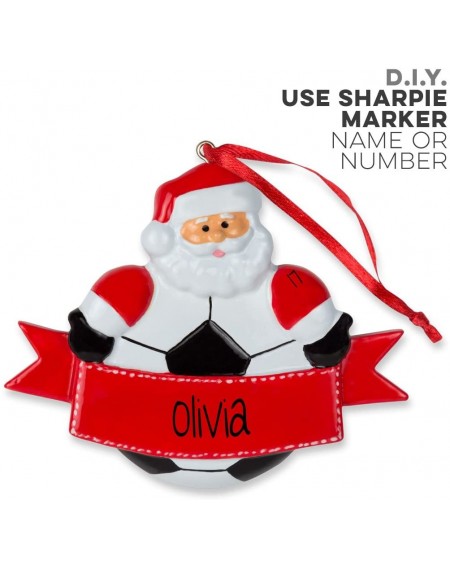 Ornaments Soccer Santa Resin Christmas Ornament - Soccer Ornaments by ChalkTalk Sports - CX186LGZ5O3 $9.43