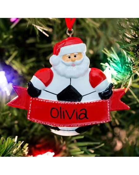 Ornaments Soccer Santa Resin Christmas Ornament - Soccer Ornaments by ChalkTalk Sports - CX186LGZ5O3 $9.43
