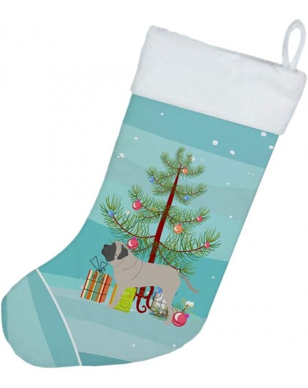 Stockings & Holders English Mastiff Merry Christmas Tree Christmas Stocking- Large- Multicolor - CA18A7A4E6Y $26.31