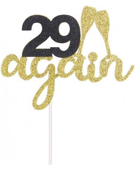 Cake & Cupcake Toppers 29 Again Cake Topper with Champagne Glass- Cheers to 29 Party Supplies-Adults Party Decoration-Double ...