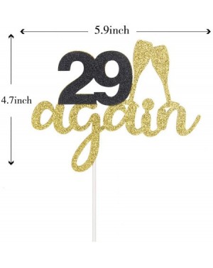 Cake & Cupcake Toppers 29 Again Cake Topper with Champagne Glass- Cheers to 29 Party Supplies-Adults Party Decoration-Double ...