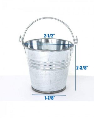 Party Favors 48ct Mini Metal Buckets- Mini Tin Pails with Handles- Perfect for Party Favor Wedding Favor- Candy- Votive Candl...
