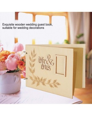 Guestbooks Wedding Guest Book- Wooden Wedding Guest Book Album Message Notebook for Wedding Engagement Decoration- for Weddin...