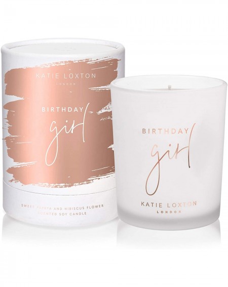 Birthday Candles Birthday Girl 5.6 Ounce Soy Wax Sentiment Candle Scented Sweet Papaya & Hibiscus Flower - CH195R3D23U $39.26