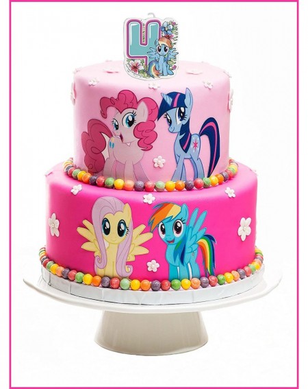 Cake & Cupcake Toppers Candle on a Cake Topper 4 Year My Little Pony Must Have Accessories for the Party Supplies and Birthda...