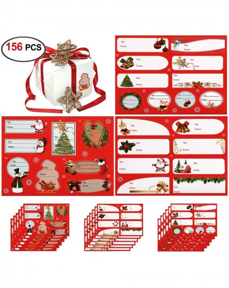 Party Favors Labels(156 Labels 18Sheets)- Christmas Name Tags Stickers Kits Christmas Self Adhesive Tag Labels for Bags Cards...