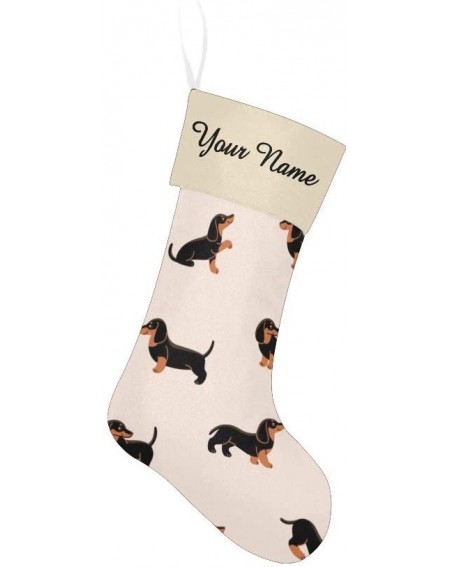 Stockings & Holders Christmas Stocking Custom Personalized Name Text Cartoon Dachshund Dogs for Family Xmas Party Decor Gift ...