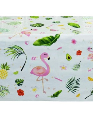 Tablecovers Flamingo Tablecloth - 4 Pack 108"x 54" Tropical Luau Party Disposable Plastic Table Cover Pineapple Party Supplie...