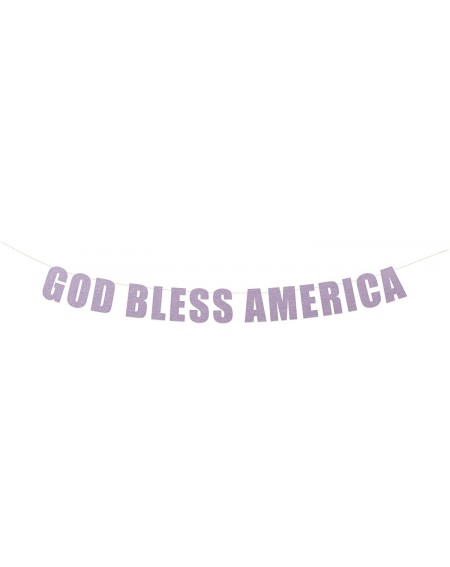 Banners & Garlands God Bless America Banner - 4th of July Signs- Patriotic Decorations- American USA Banners Sign (Lavender M...