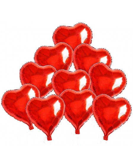 Balloons Foil Balloons-Love Heart Shape Helium Valentines Wedding Birthday Party Decorations-Approx-45cm-10 Pieces(Red) - CA1...