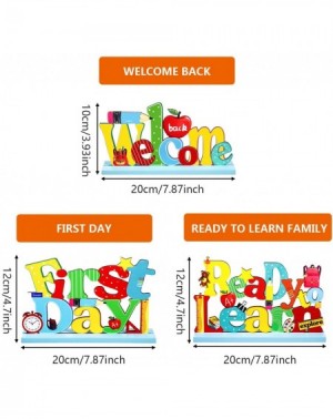 Centerpieces 3 Welcome Back to School Table Decoration First Day School Sign- Ready to Learn Table Centerpiece Wooden for Rea...