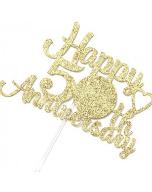 Cake & Cupcake Toppers Glitter Happy 50th Anniversary Cake Topper with Photo Frame- 50th Birthday Wedding Anniversary Party D...