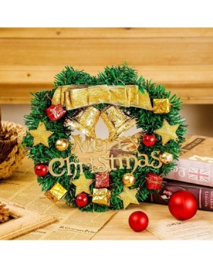 Wreaths Merry Christmas Wreath 12 Inch Christmas Decorations Front Door Wreath Ornament Wall Artificial Pine Garland for Chri...