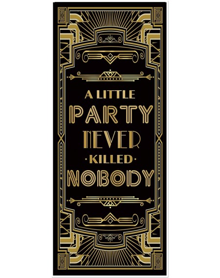 Photobooth Props Roaring 20s A Little Party Never Killed Nobody Door Cover Art Deco Jazz Party 72x30inch - A Little Party Nev...