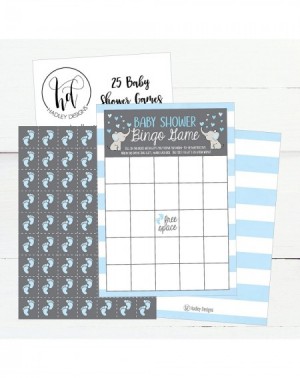 Party Games & Activities 25 Blue Elephant Bingo Game Cards For Boy Baby Shower- Bulk Blank Bingo Squares- PLUS 25 Pack of Bab...
