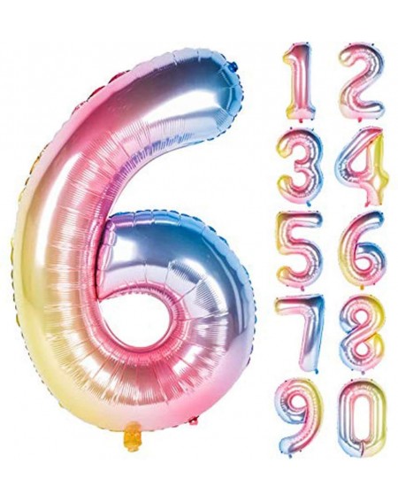 Balloons 40inch Jumbo Number Foil Balloons- Rainbow Huge Number Mylar Balloons Giant Letter Balloons for Baby Birthday Party-...