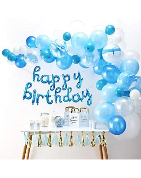 Balloons Happy Birthday Letters Foil Mylar Letters Balloons Party Decorations Supplies Blue - Blue01 - CC18A4K5IC5 $8.47