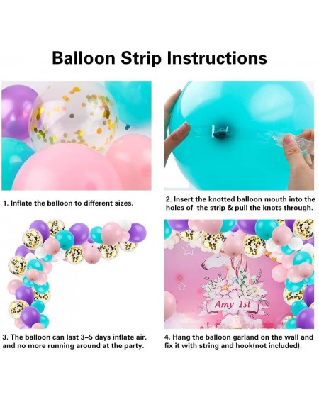 Balloons 132pcs Mermaid Unicorn Balloon Arch and Garland Kit- 12 Inches 10Inches 5 Inches Premium Unicorn Mermaid Balloons fo...