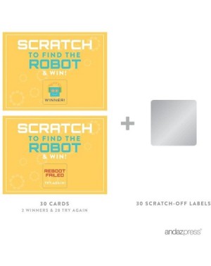 Invitations Robot Birthday Collection- Games- Activities- Decorations- Scratch Off Winner Game Cards- 30-Pack - Cards Scratch...