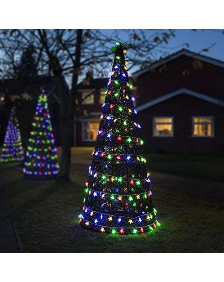 Outdoor String Lights Star String Lights Indoor- 33ft 100 LED Christmas Lights Outdoor Waterproof- 8 Lighting Modes Multicolo...