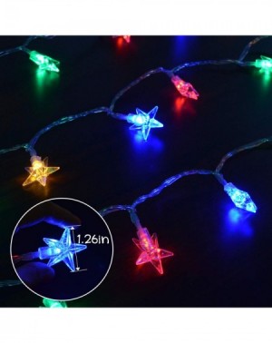 Outdoor String Lights Star String Lights Indoor- 33ft 100 LED Christmas Lights Outdoor Waterproof- 8 Lighting Modes Multicolo...