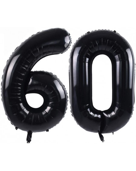 Balloons 40 Inch Black Large Numbers Balloon Birthday Party Decorations- Foil Mylar Big Number Balloon Digital 60 for 60th Bi...