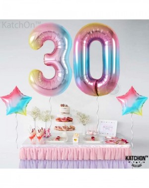 Balloons Rainbow 30 Balloon Numbers Set - Large - 40 Inch - 30th Birthday Decorations - Rainbow Star Mylar Balloons - Rainbow...