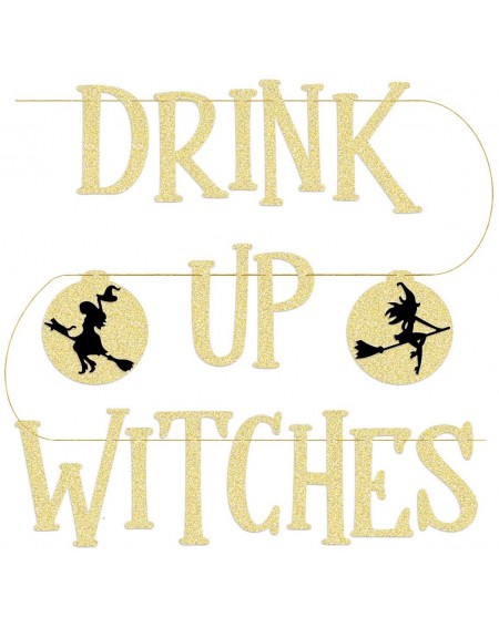 Banners & Garlands Drink Up Witches Halloween Decorations Banner - Pre Strung - Adult Halloween Party Supplies Sign - CL18WLA...