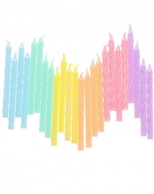 Birthday Candles Rainbow Pastel Birthday Cake Candles in Holders (3 in- 72 Pack) - CK18SWCH942 $9.26