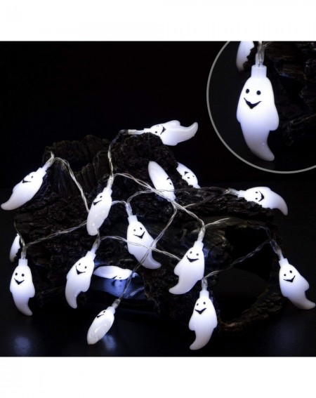 Outdoor String Lights Halloween Ghost String Lights with 20 LED Battery Operated Ghost Wall Decor for Halloween Party Indoor ...