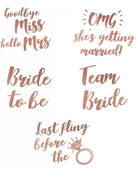 Adult Novelty Rose Gold Bachelorette Party Temporary Tattoos - Pack of 45 - Bachelorette Night Accessories - C218OEGQSDG $21.68