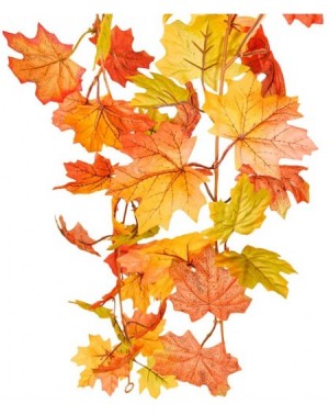 Garlands 2 Pcs Fall Maple Leaf Garland- 5.9Ft Artificial Autumn Hanging Vine Plant Thanksgiving Decor for Indoor Outdoor Wedd...