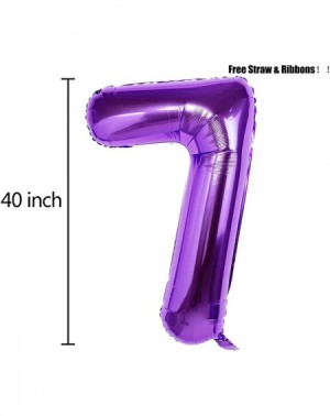 Balloons 40 Inch Purple Jumbo Digital Number Balloons 7 Huge Giant Balloons Foil Mylar Number Balloons for Birthday Party-Wed...