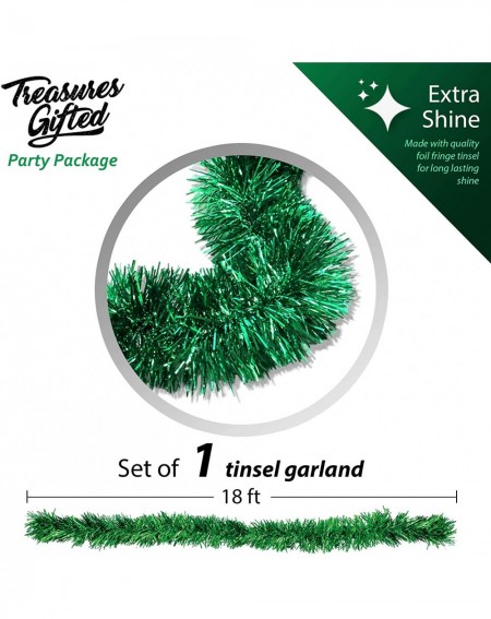 Garlands Christmas Tree Bright Green Tinsel Garland Metallic Streamers Celebrate a Holiday Happy New Year Party Ceiling Hangi...